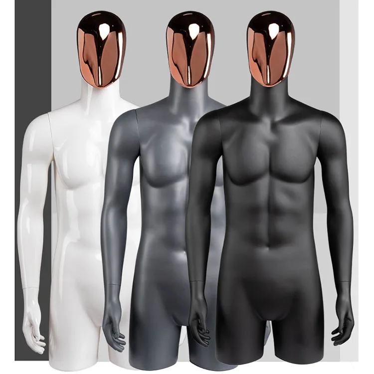 XINJI Golden Face Mannequin Male Torso Upper Body Fashion Mannequins Dummy Models
