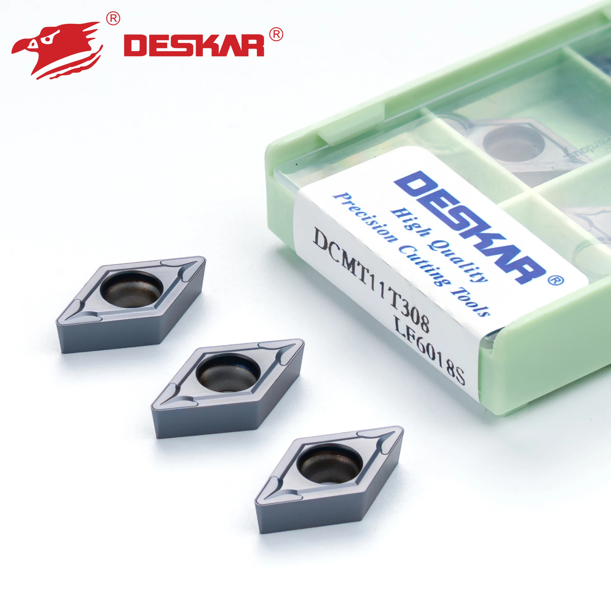 DESKAR CNC Lathe Carbide Inserts Turning Tools Machining Cut Sharp Blade DCMT11T304 11T308 070204 070208  LF6018S