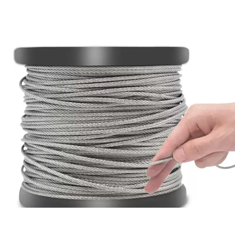304 1*7 7*7 7*19 stainless steel wire rope lifting weight 6 8 10 12 14mm soft thick stainless steel wire safety rope steel rope