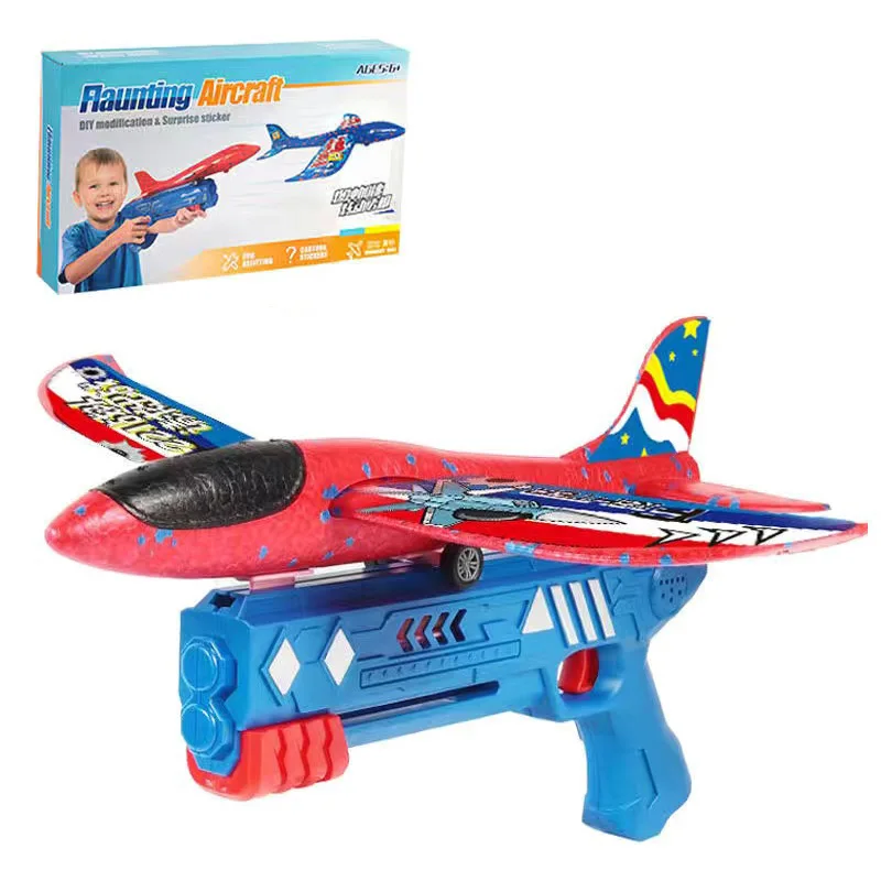 customized One-click Ejection Shooting Catapult Plane Toys Gun Foam Plane With Airplane Launcher