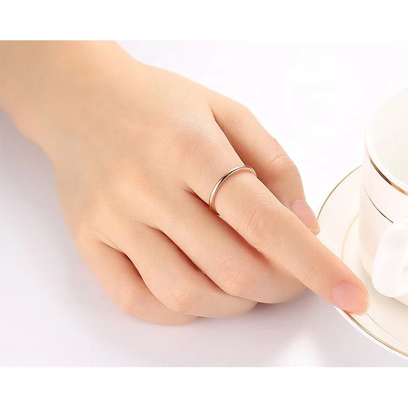 Custom ODM 2mm 4mm 6mm 8mm Domed Engagement Wedding Band Comfort Fit 585 Rose Gold Plated Tungsten Carbide Rings