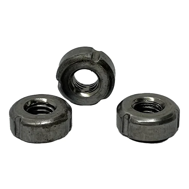 High Quality 6 x 12.9 Natural Color Round Nut With Three Notches Iron Insert Thread Lock Nut In Stock