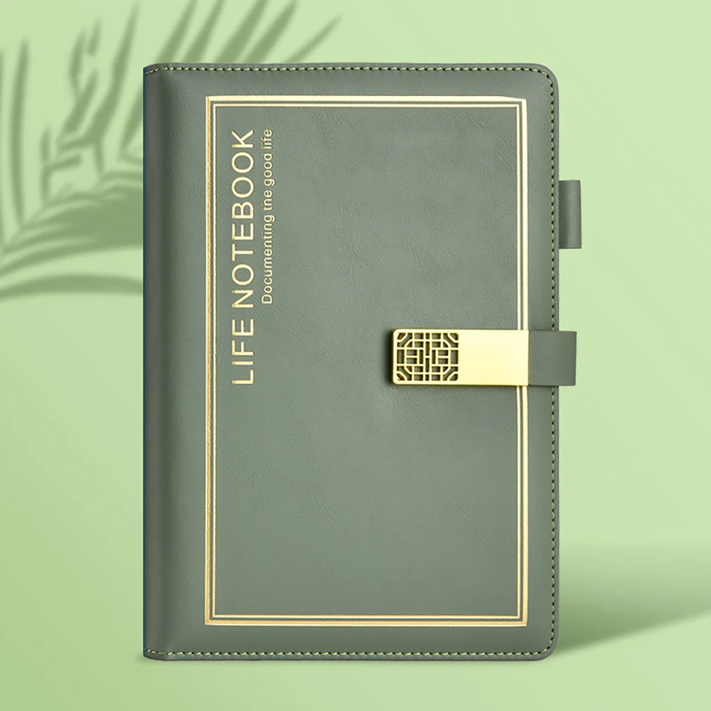 Personalized A5 Softcover Pu Leather With Metal Button lift journal leather notebook gift with pen 2026 notebook