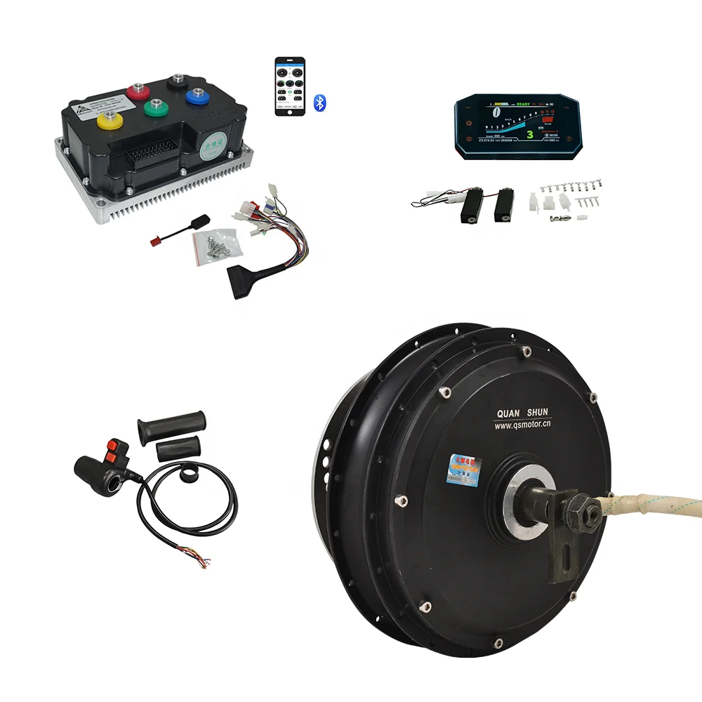 QS Motor QS205 3000W 50H V3 BLDC Electric Motorcycle Motor with Fardriver Controller ND72530 Controller and SCJ5066 Speedometer