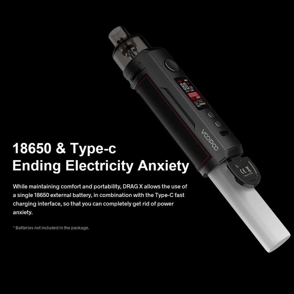 
Wholesale Original VOOPOO DRAG X Pod Mod 80W PnP Pod MTL Coils Without 18650 Battery Vape Kit 