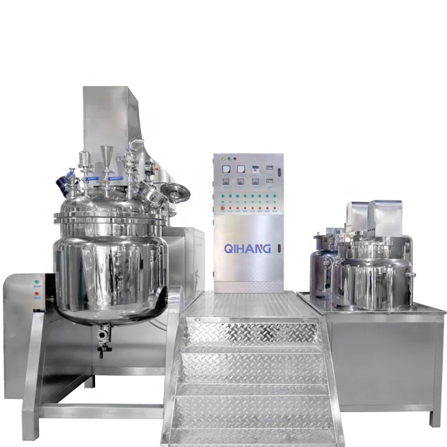 Electric Steam Heating Cosmetic Skincare Production Line Making Machine Hydraulic Lifting Vacuum Homogenizer Emulsifier