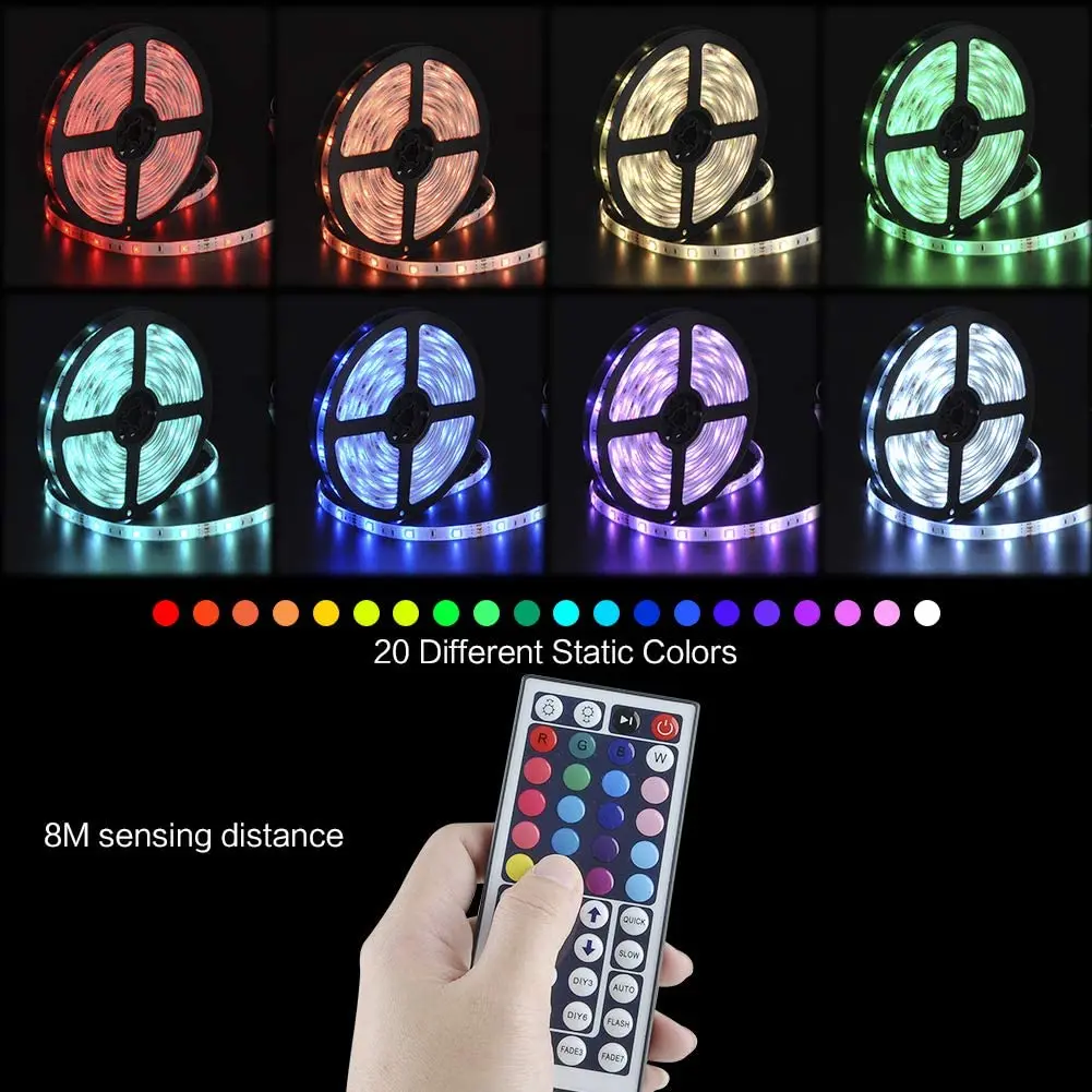 Multicolor SMD 5050 wifi Control LED strip waterproof rgb 12V strip 24key flexible 5m 300leds