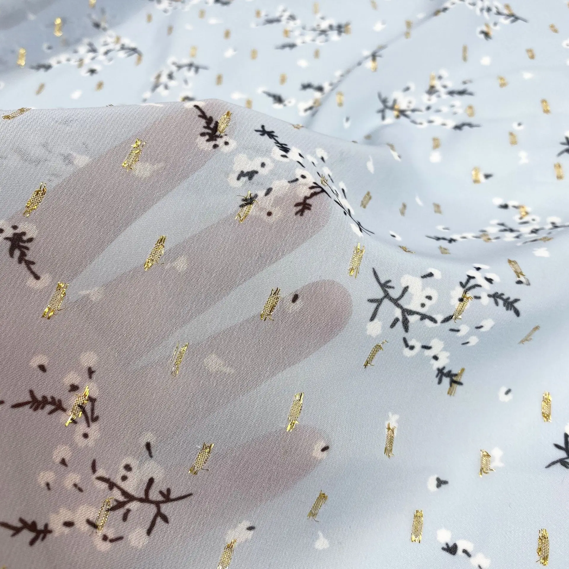 New High Quality 100% Polyester Digital Printing Fabric Small Fresh for Dresses Directly in Stock