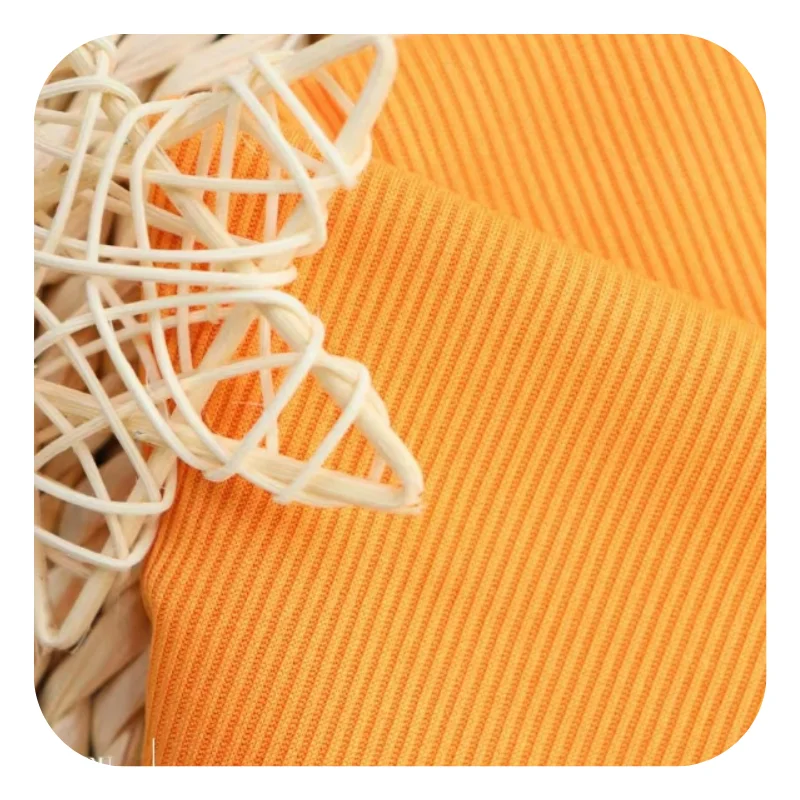 MY Ready Goods 2411 Knitted 2*2 RIB Fabric 95%Polyester 5%Spandex Cotton-like Rib 2X2 Fabric Stripes Stock Fabric For Garments