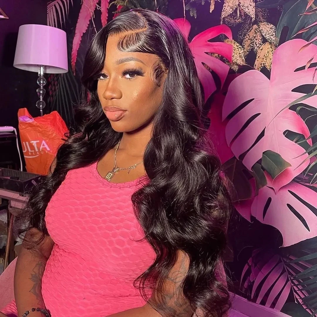 Wholesale 13x4 swiss lace frontal wig, natural raw virgin cuticle aligned wig, brazilian human hair lace front body wave wig