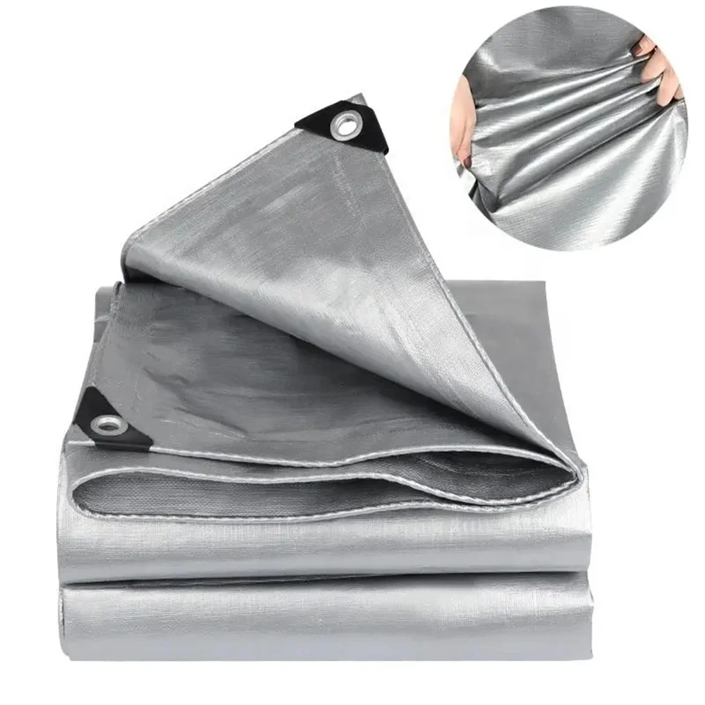 Factory Supply 180gsm PE Coated Tarpaulin 5x10m Silver Color Waterproof PE Truck Tarpaulin Fabric tarpaulin price