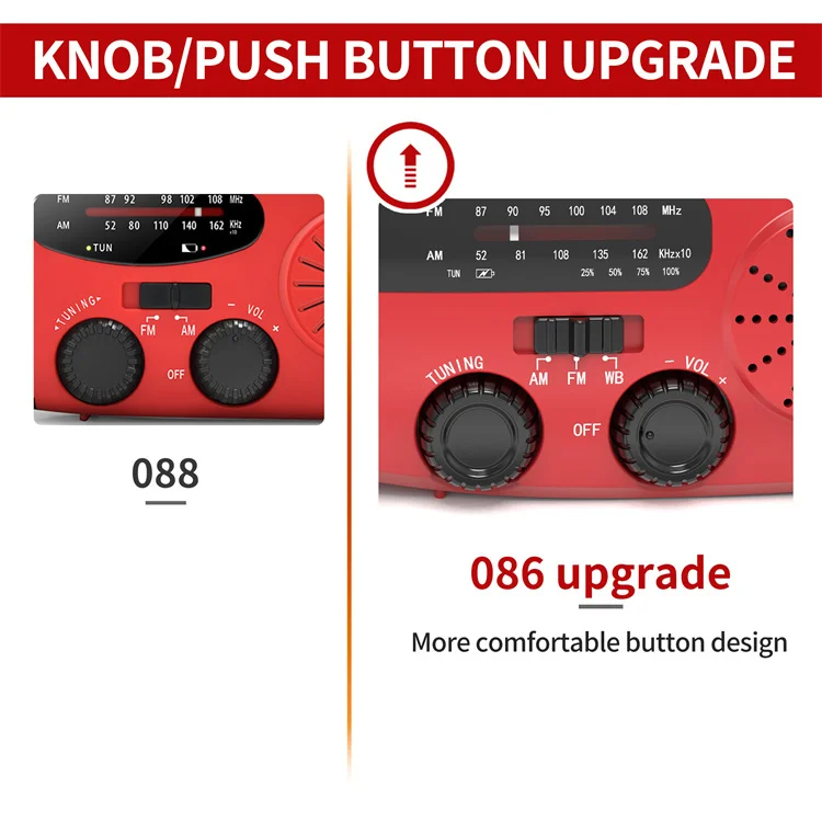 Portable Multi-Band Emergency Mini Weather Charged Am/Fm/Noaa Weather Disaster Hand-Crank Radio with Flashlight