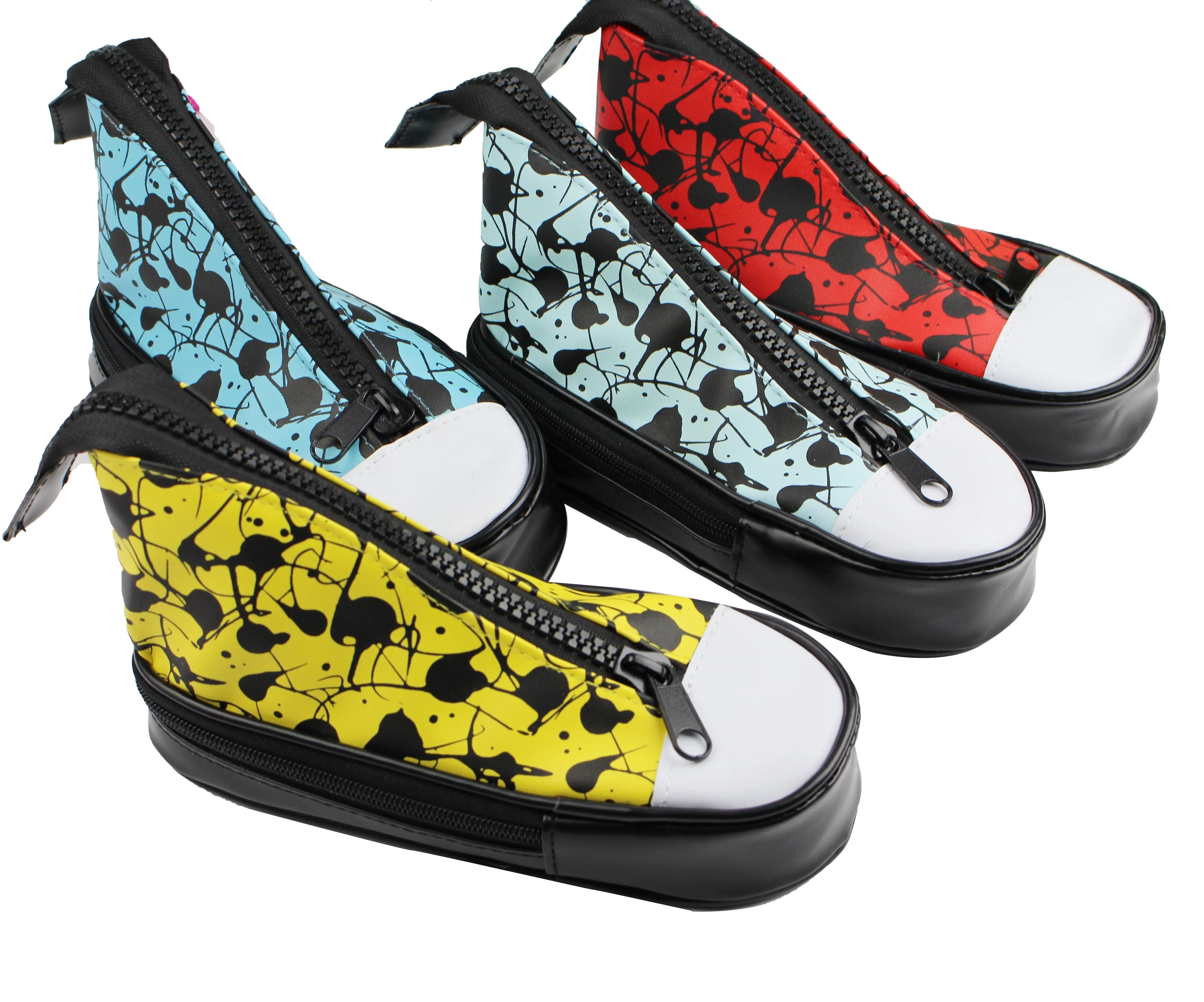 Football boots shape creative leather zipper pencil bag