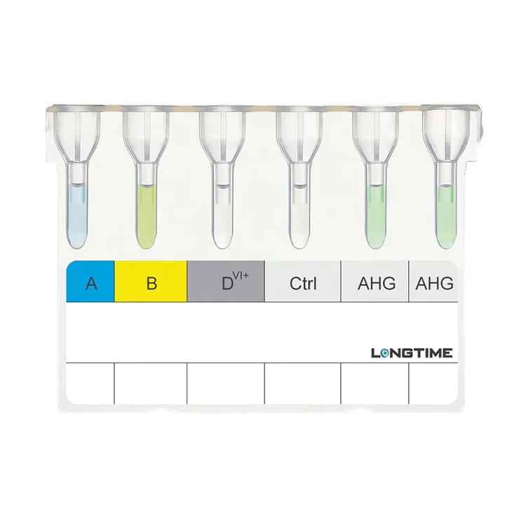 Longtime anti abo-blood grouping reagents Blood Groups Test Microcolumn Gel Card with Antibody