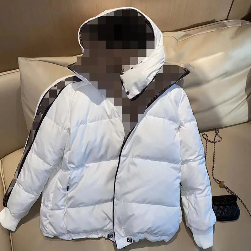 Пуховик Droma Женский модная уличная одежда дизайнерский теплый белый пуховик с принтом ff