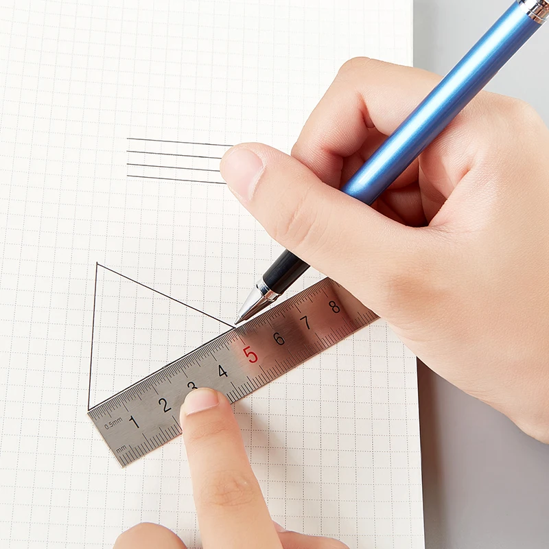 Baoke Straight Laser Etched Metal Ruler Custom Straight Steel Scale Ruler Drawing Multifunctional 20cm Metal Ruler