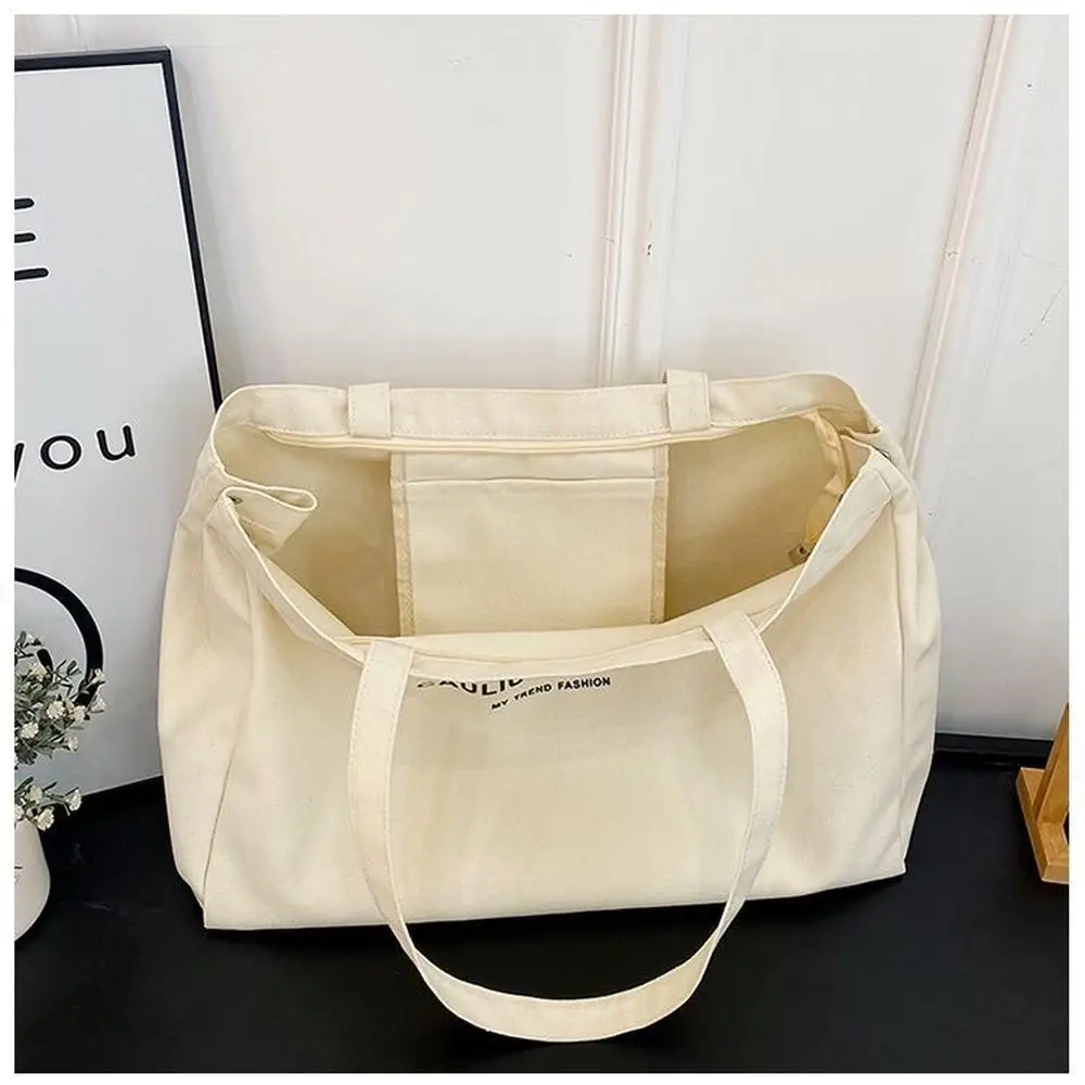 women go shopping beach play fashion multi function recycled canvas tote bags with beautiful custom pattern