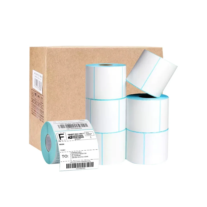 direct color blank jumbo printed transfer transparent shipping roll 100 x 150 4x6 2x1 57x40  waterproof waybill thermal label