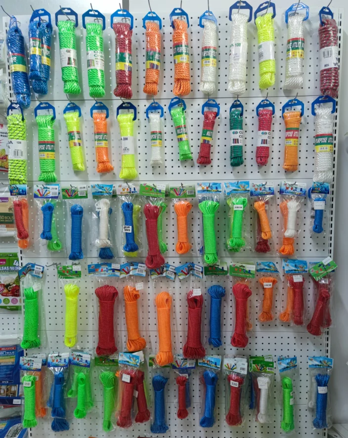 Plastic multi colors clothes line rope braided 6mm rope