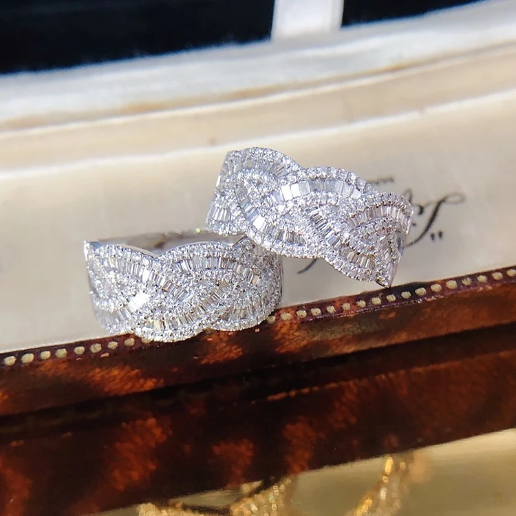 Factory Sale Good Quality White Gold Diamond Rings For Anniversary