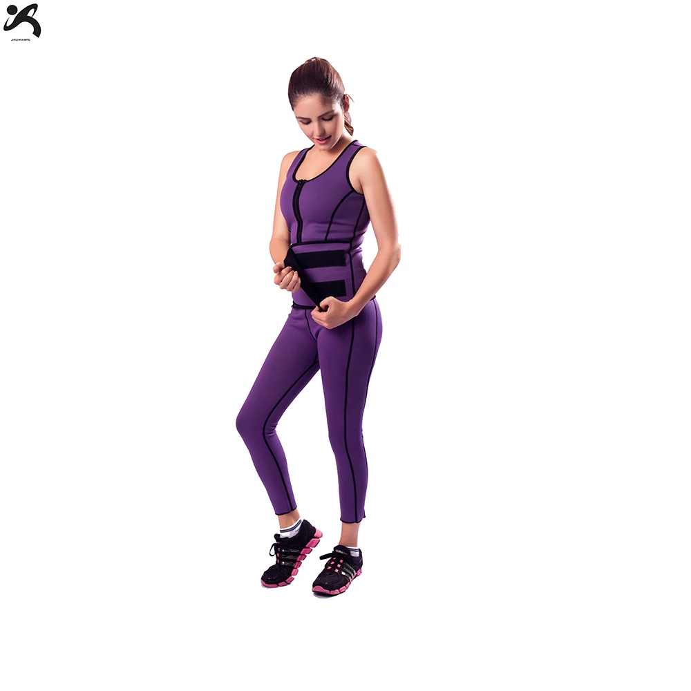 Wholesale Fitness Tummy Trainer Vest Running Sports Yoga Suit Sweat Shaper Suit Fat Burning Loss Waist Trainer Corset