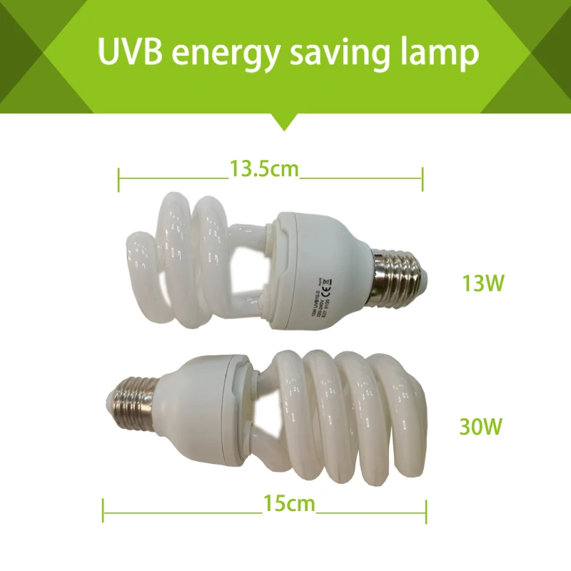 reptile uv uvb lamp 311nm UVB bulbs 13W energy saving light for turtle snake chameleon