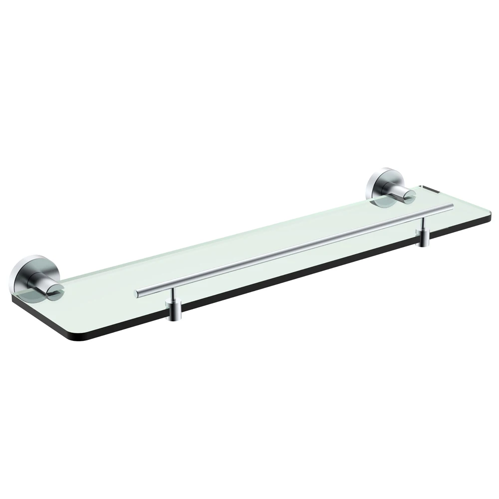 
Bathroom Glass Shelf with Tempered Glass and Aluminum Bracket, Rectangular Wall Mounted Floating Bracket, Bathroom Hardware 