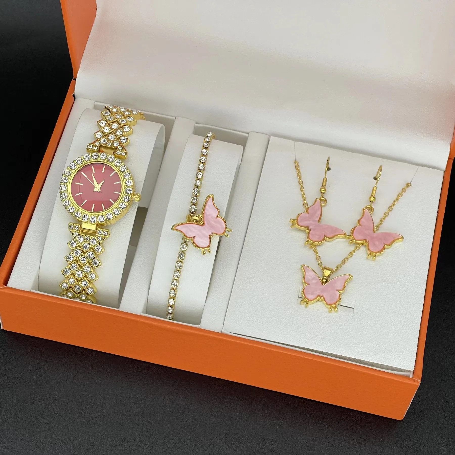 Fashion Mothers Day Gift Souvenir women Watch Jewelry Luxury Gift Box Set Necklace Gifts for Ladies