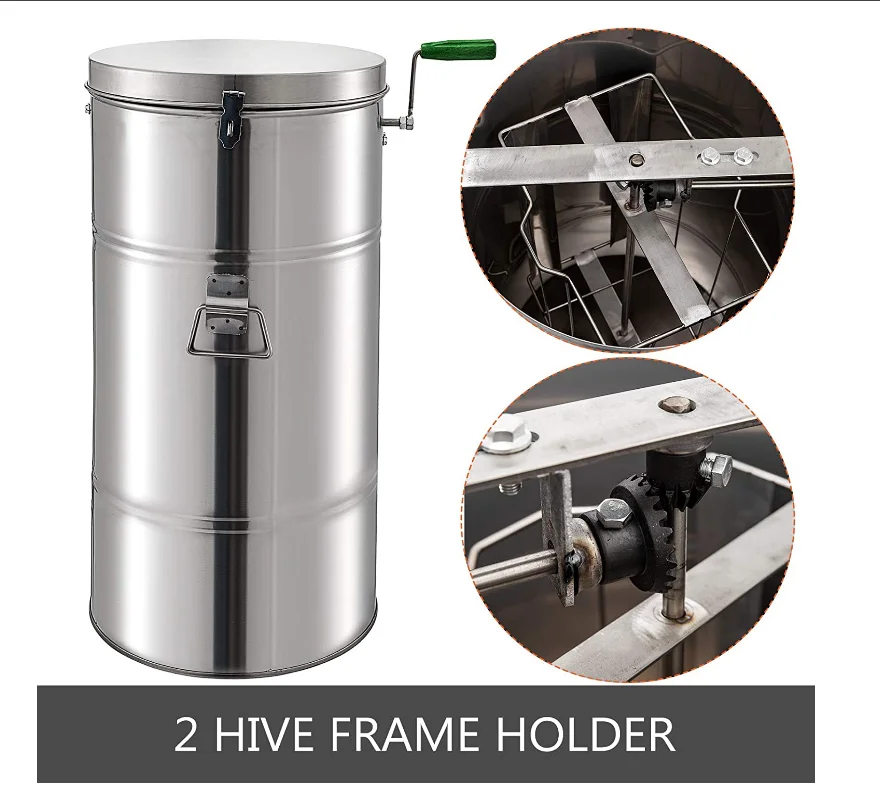 2 рамки, ручная полностью закрытая медовая центрифуга с пластиковой медовой задвижкой, экстрактор меда