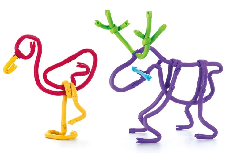 Bendable Intellectual DIY Flexible Twister Building Block Toys Puzzle Educational Toys 132PCS