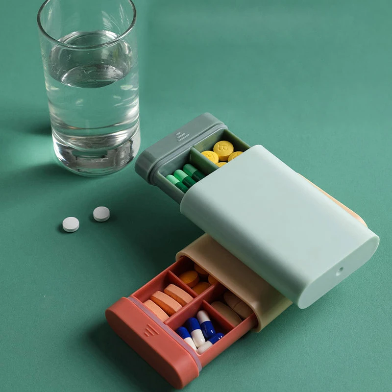 Hot Selling Portable ABS Pill Box Sealed and Moisture-Proof for Convenient Storage
