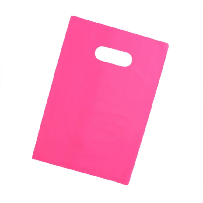 YC Custom Printed Logos Thank You Poly Shopping Bag PE Plastic Die Cut Handle Merchandise Bags For Clothing