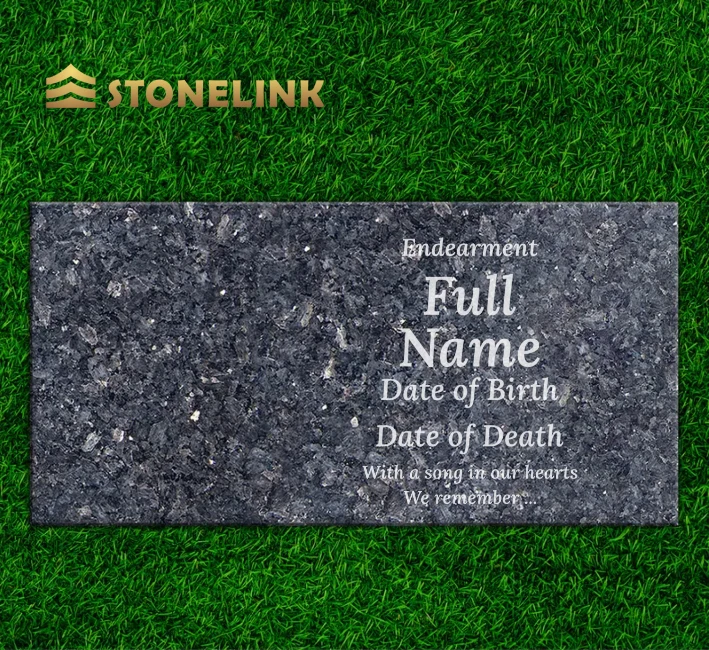 Stonelink OEM/ODM Simple Design Granite Tombstone High Quality China Grey Polished Granite Flat Grave Stone Headstone