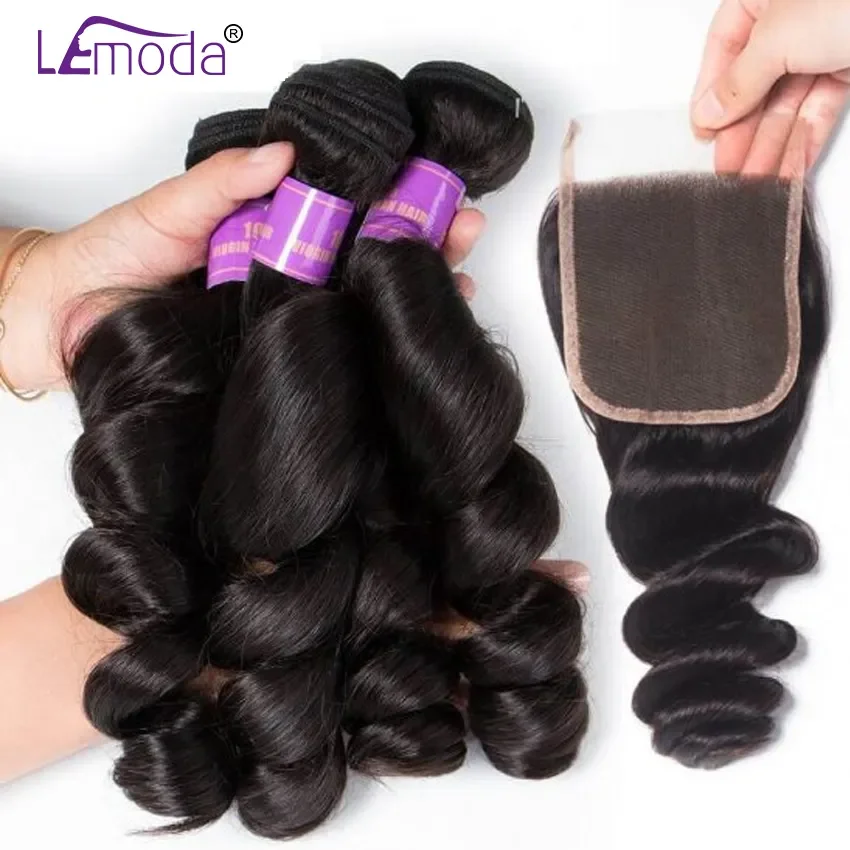 12A Grade Brazilian Virgin Human Hair 3 Bundles With HD Lace Closure Cuticle Aligned Hair Raw Indian Hair Bundles