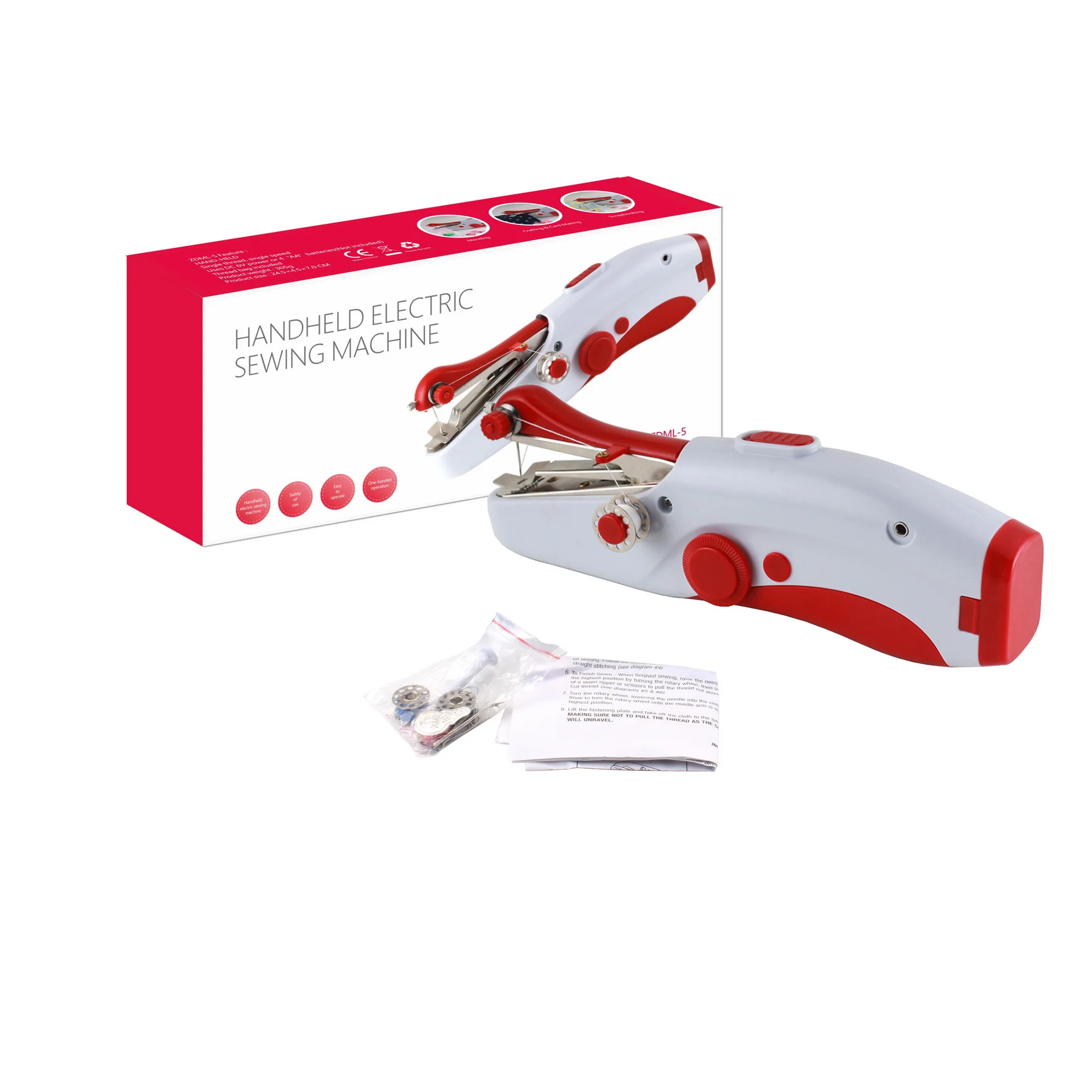 VOF ZDML-5 travel use handy portable single needle mini household sewing machine with battery