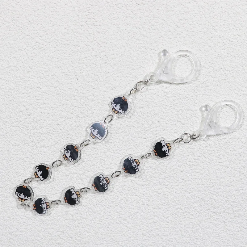 Factory supply New Plastic Acrylic Beaded Bracelet Keychain Wristlet Key Ring Bangle Chains hanging chain