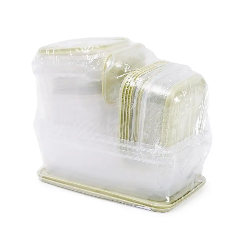 Refrigerator crisper plastic food box lunch box microwave lunch box size 17 pieces set storage sealed crisper