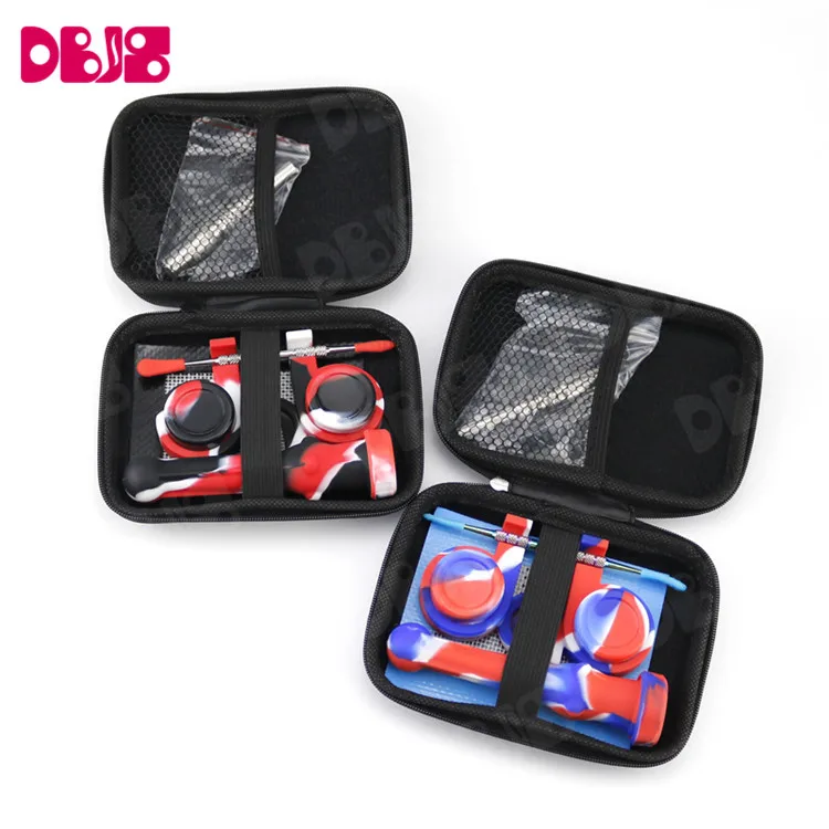 Gift Box Titanium nails Wax Smoke Collector Sleek Set Smoking Accessories Kits Honey Straw Oil Rig Smoking Pipes