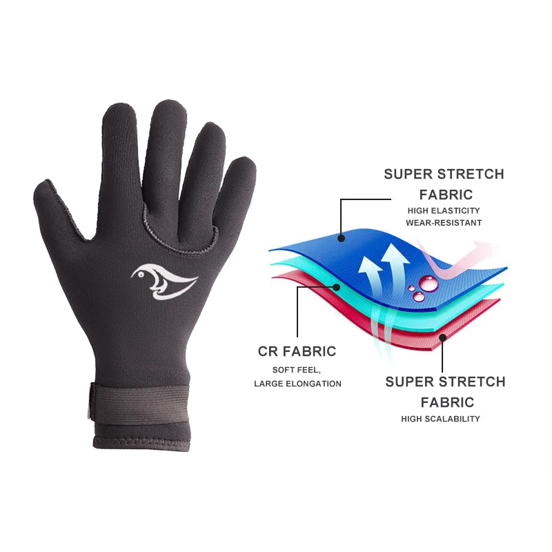 Diving Gloves Super Stretch Hand Protection Customized Logo 3mm 5mm Neoprene Protective Warm Diving Gloves