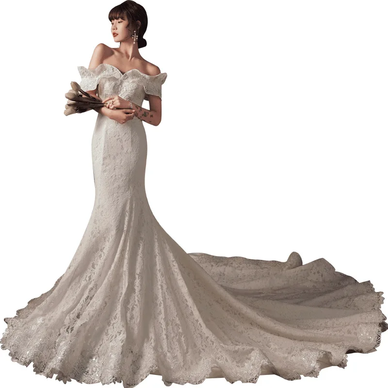 bridal long dresses for weddings Custom Made Classic beach wedding dress Bridal Gown weeding dress wedding