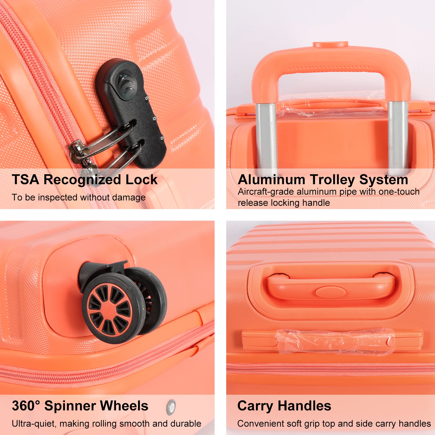 Designer ABS PC Hardshell Trolley Travelling Bags Suit Cases