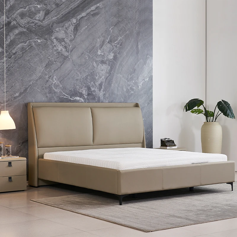 Modern Design Hotel Luxury Bed Leather Queen King Size Electric Bed Frame Up-Holstered Bedroom Furniture