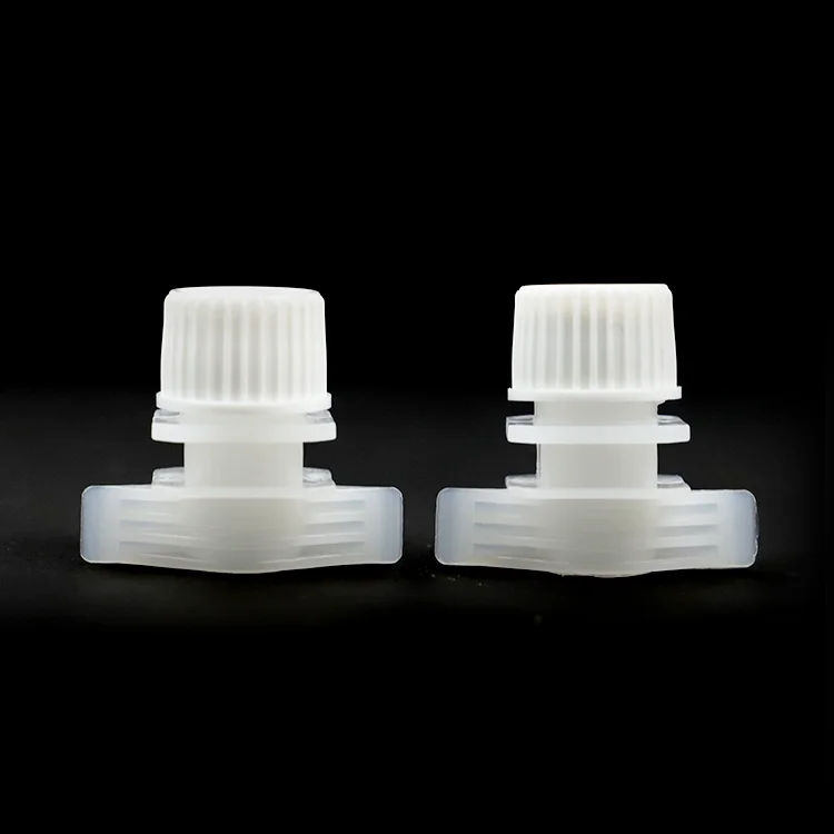 plastic pouch spout with cap for detergents liquid pouch plastic spout caps