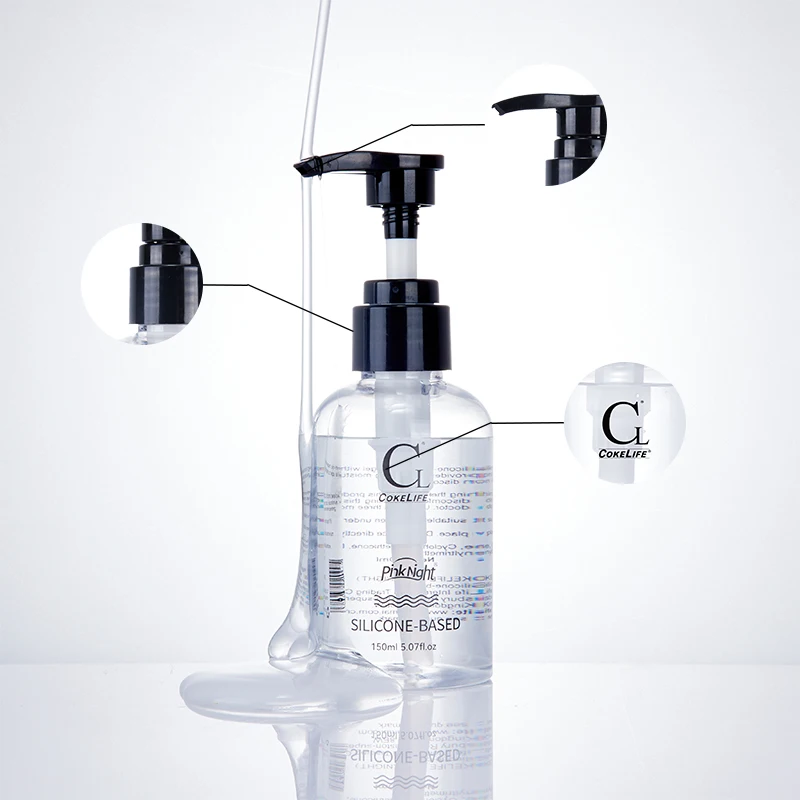 CokeLife Factory 501K Free Design OEM Silicone Lubricant 50ml 100 ml Pump Glass Bottle  Adult Sex Lube Hui Lubrifiant Supplier