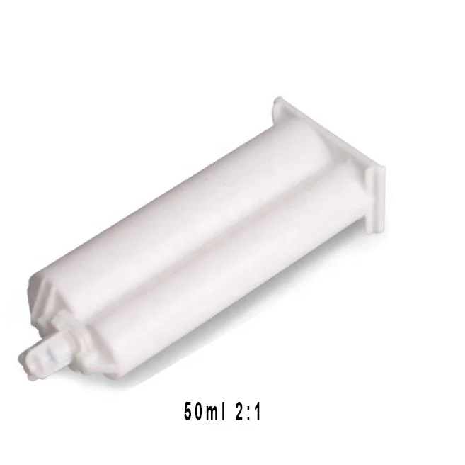 All Size 50cc Double Barrel Plastic Glue Applicator Dual Syringe Cartridge Tube for AB Glue Dispensing
