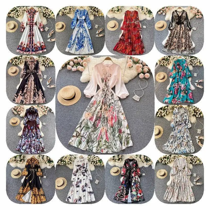 2024 Elegant Party Floral Maxi Dress Ladies Summer Casual Dress Fashion Women Dress
