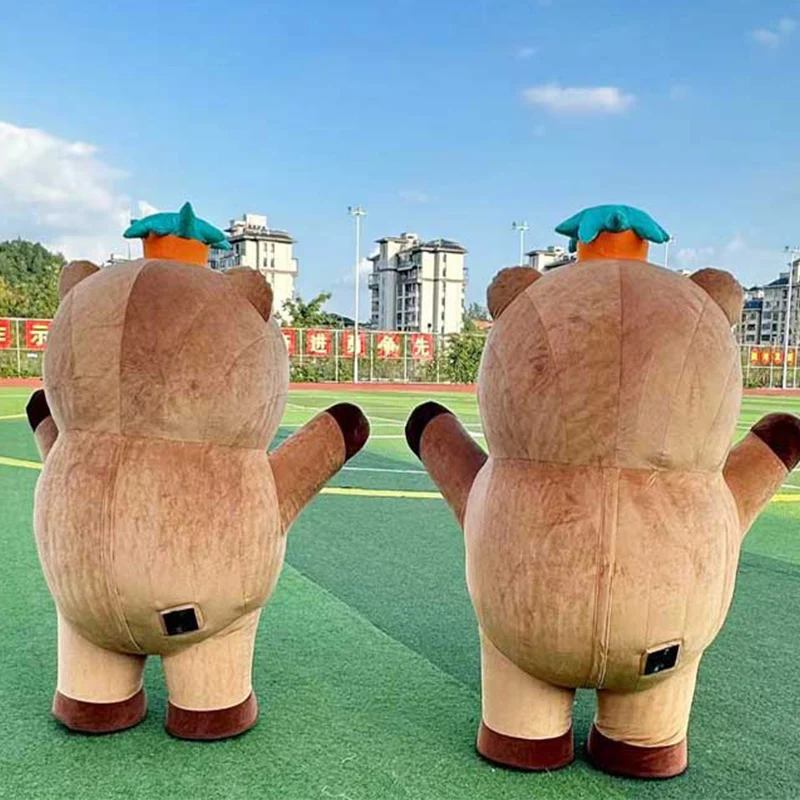 Hot Sale Inflatable Kapibala Capybara Plush Furry Mascot Costume Brown Fursuit Mascotte Animal Wearable Walking 2m Suit
