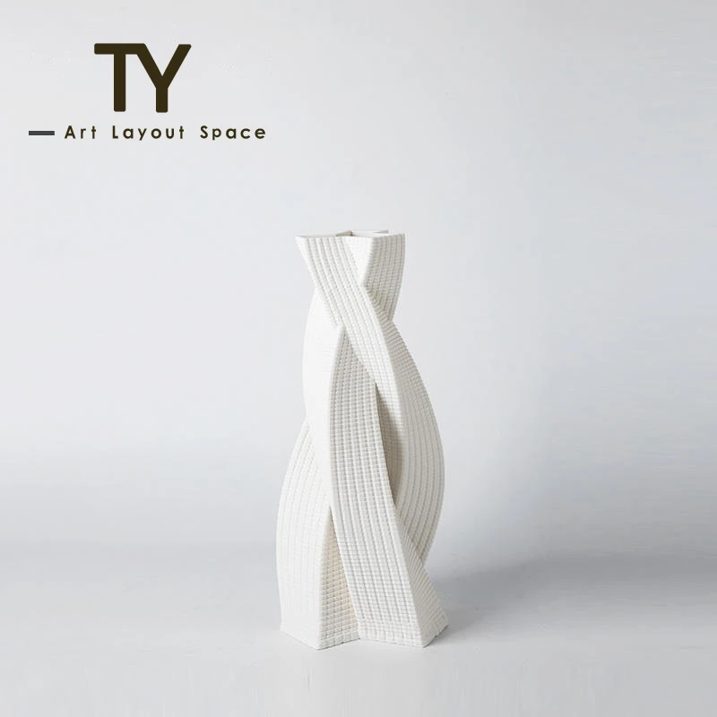 Modern simple shaped sample room sales office living room decorative vases decorative ornaments ornaments ceramic flowers