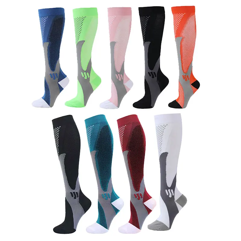 Custom Logo Men Women Knee High Sports Medical Football Nurse Compression Socks