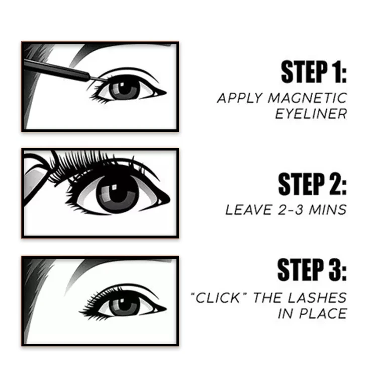 
Waterproof magnetic eyeliner eyelashes faux mink magnetic eyeliner lashes 